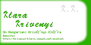 klara krivenyi business card